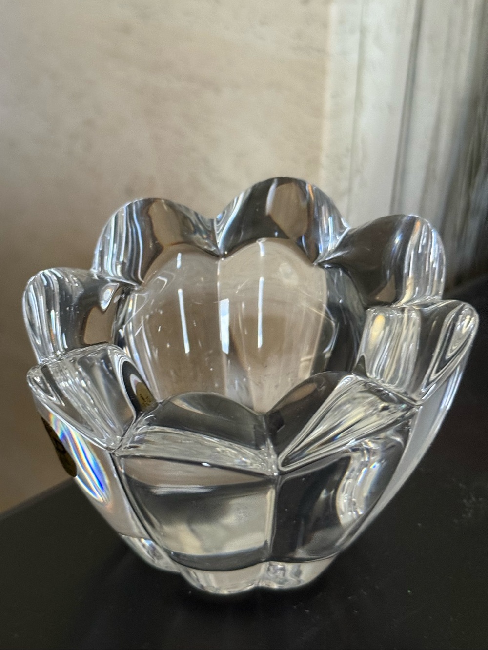 SAN MARCO ROCK CRYSTAL TEA-LIGHT CANDLE HOLDER CRYSTAL & LIGHT BY CALP - Picture 3 of 15